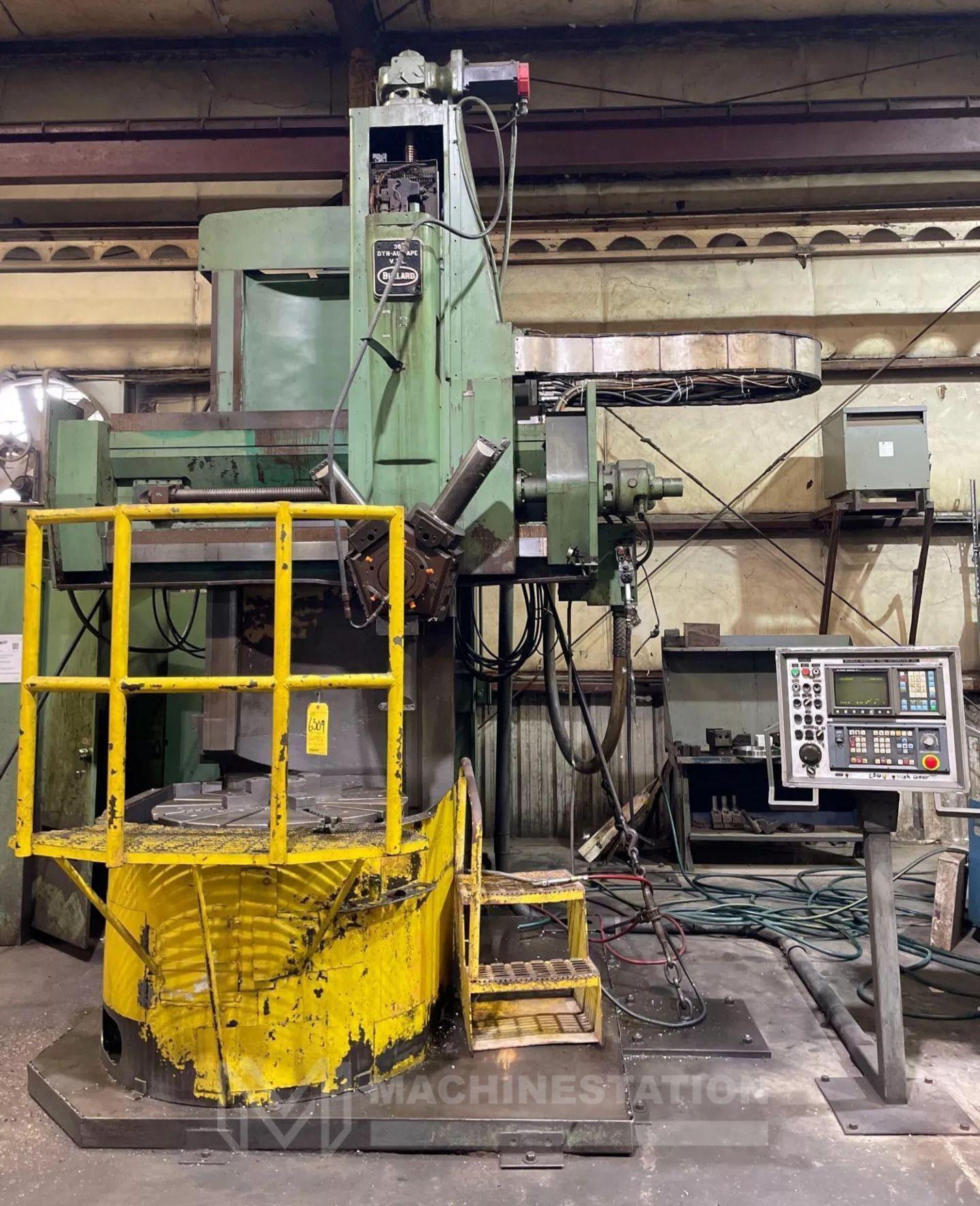 Bullard 36″ Dyn-Au-Tape 42″ Chuck 72″ High Column CNC Vertical Boring Mill – VTL