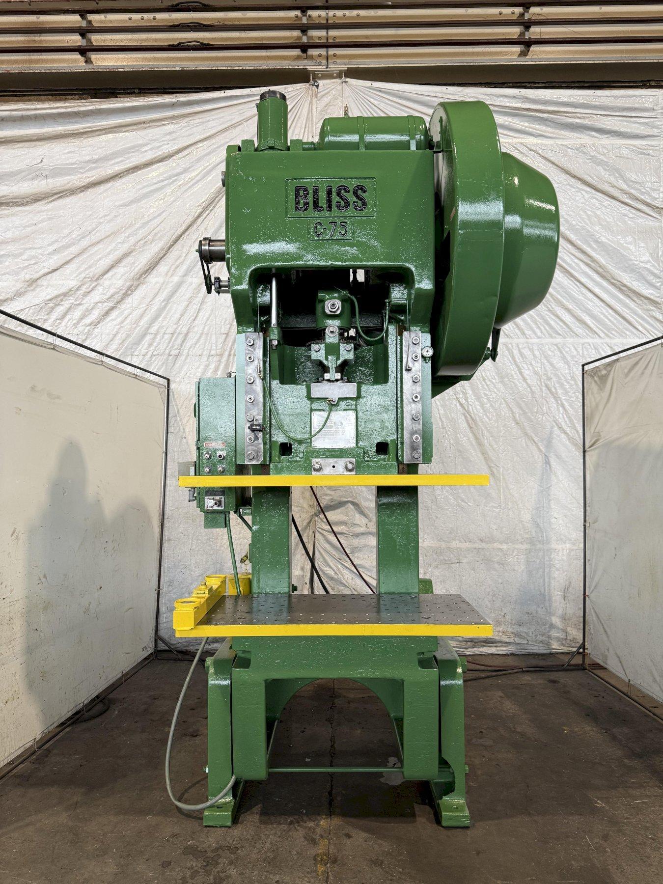 75 TON BLISS C-75 OBI PRESS. STOCK # 1006225