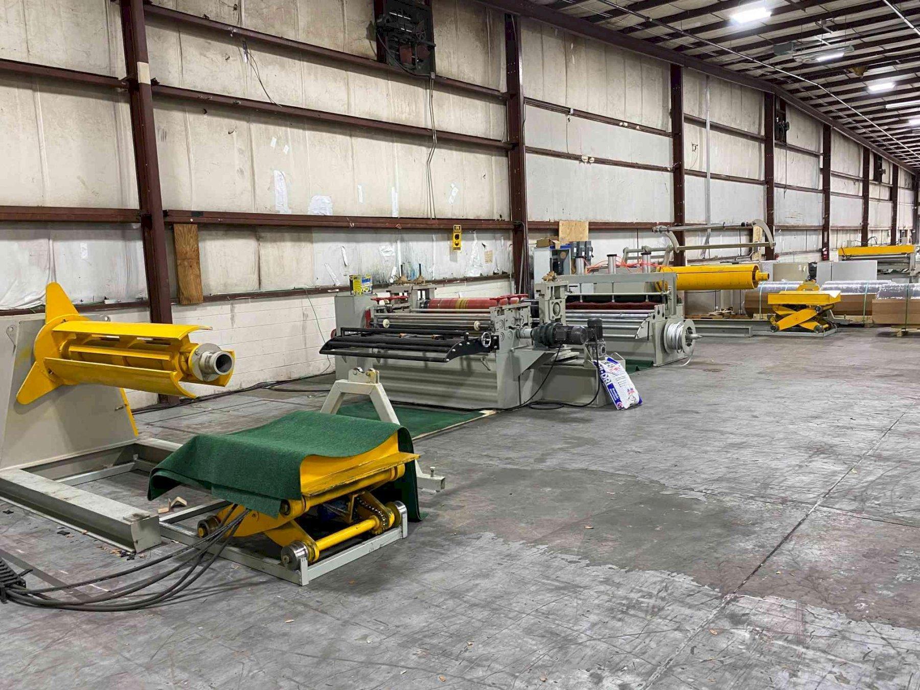 0.078″ x 5′ Wide Slitting Line, With Decoiler, Recoiler, & Leveling Machine