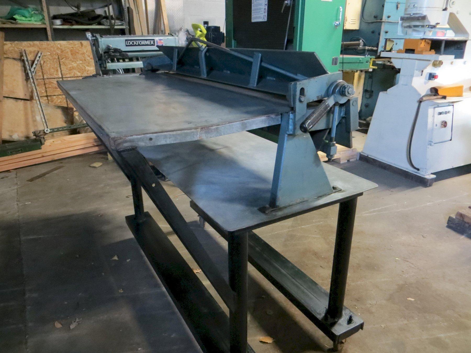 22 Ga. x 4 ft Roper Whitney Connecticut Bench Brake and 18" Lockformer Manual Cleatbender - Steel Stand made by previous Owner
