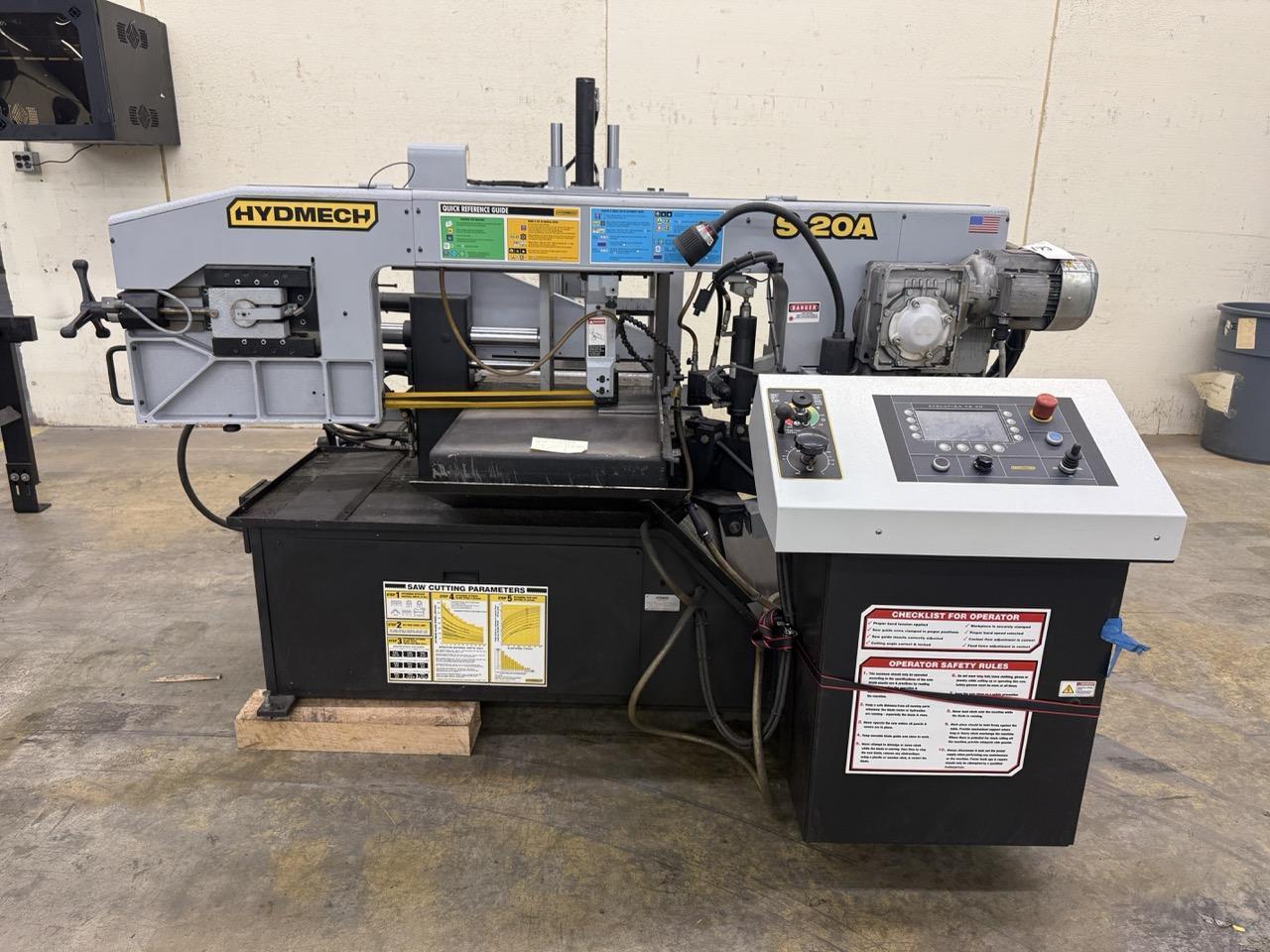 13″ X 18″ HYD-MECH S-20A Automatic Horizontal Band Saw, 2015 – Roller Tables, Very Clean
