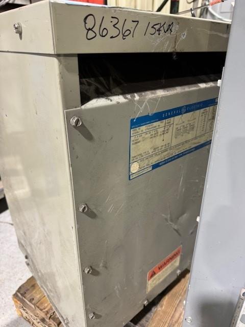 1 - PREOWNED GENERAL ELECTRIC 15 KVA TRANSFORMER, MODEL #: 9T23B3881, ASSEMBLY #: 475A568YBG001 R0