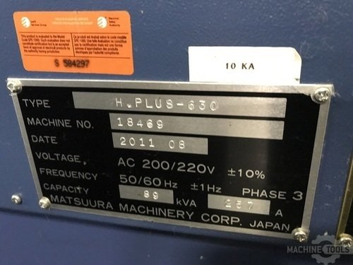 MATSUURA H.PLUS-630 Horizontal Machining Centers