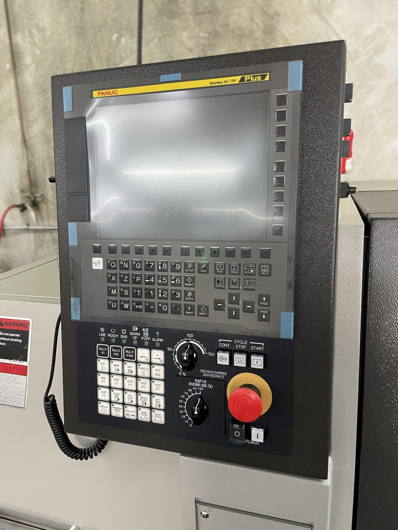 Tsugami Model B0205-VR w/ Fanuc 0i-TF, Fire Trace (5 Lbs), B0-WORK-KIT MKIII (Work Conveyor), Thru Sub Coolant w Pump, Abile Programming Software, Edge Scout 320 Barfeed, Two Channel Sets , ONLY 73 RUN HOURS
