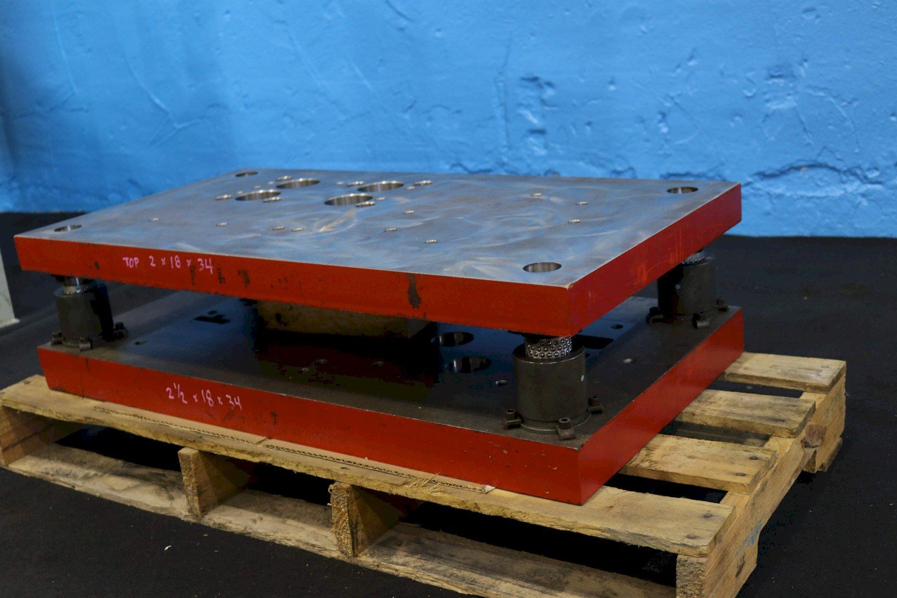 18" X 34" 4 PIN PRECISION DIE SET (NEW.)  STOCK #73495