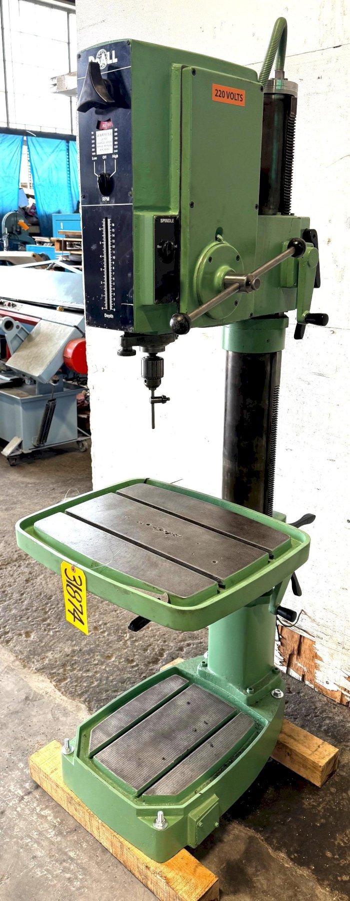 24″ Doall Single Spindle Drill DG-24, Gear Head, 90-3360 RPM, 16″ x 20″ T-Slot Table, Clean