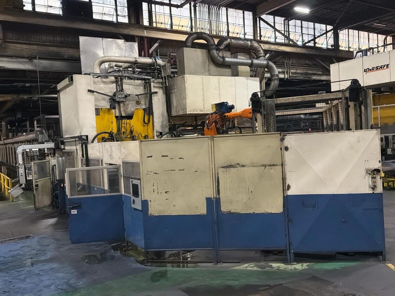 630 Ton, AP&T HOT STAMPING HYDRAULIC PRESS LINE w/SCHWARTZ ROLLER HEARTH FURNACE