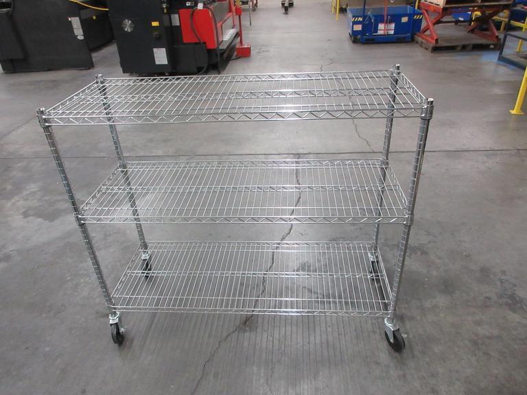 NSF 3 Shelf Rolling Wire Rack- Auction Item