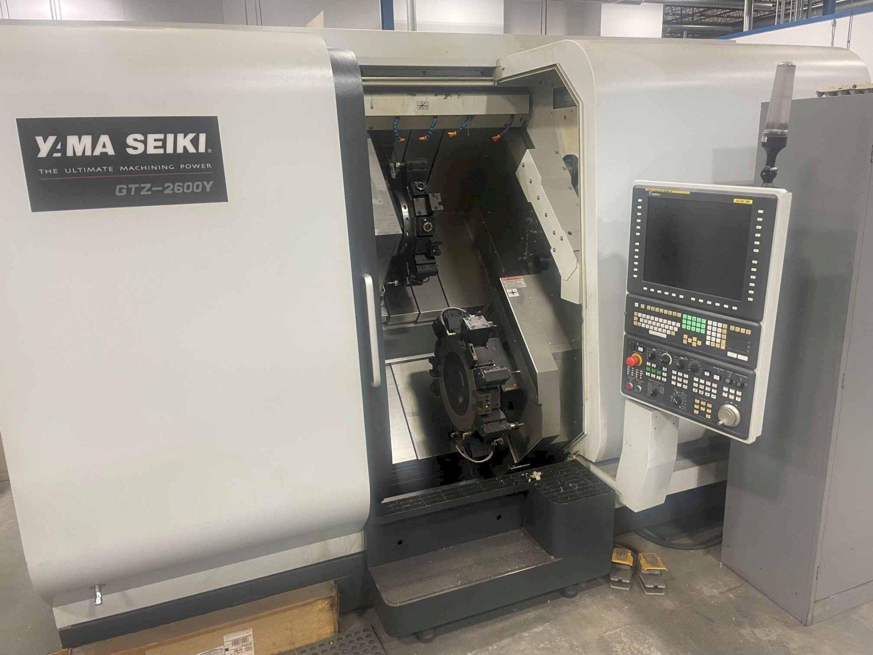 Yama Seiki GTZ-2600Y CNC Lathe, 2017 – Live Tooling, Dual Turret, Chip Conveyor, High Pressure Coolant System, Parts Catcher With Parts Conveyor