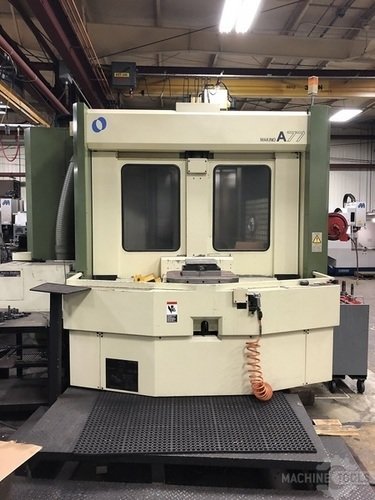 MAKINO A-77 CNC HORIZONTAL MACHINING CENTER w/Fanuc Pro 3, CTS, Full 4th, 18K Spindle, 50 Taper, 40 ATC, SGI, BURBS, Helical, 1997