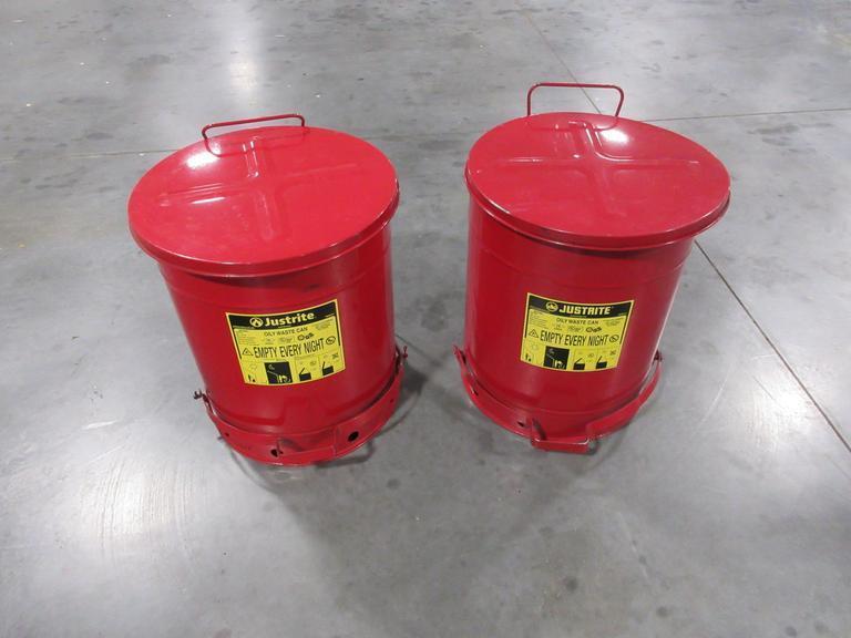 Justrite Oily Waste Can 14Gal Model: 09500 (2) - Auction Item