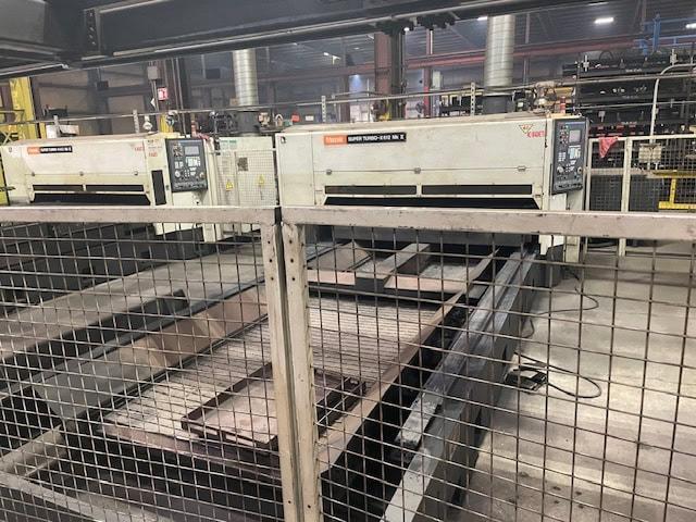 (3) 4000 Watt Mazak Super Turbo-X612 CO2 Lasers, 2006 – 6.5′ x 13′ Tables, Material Handling System