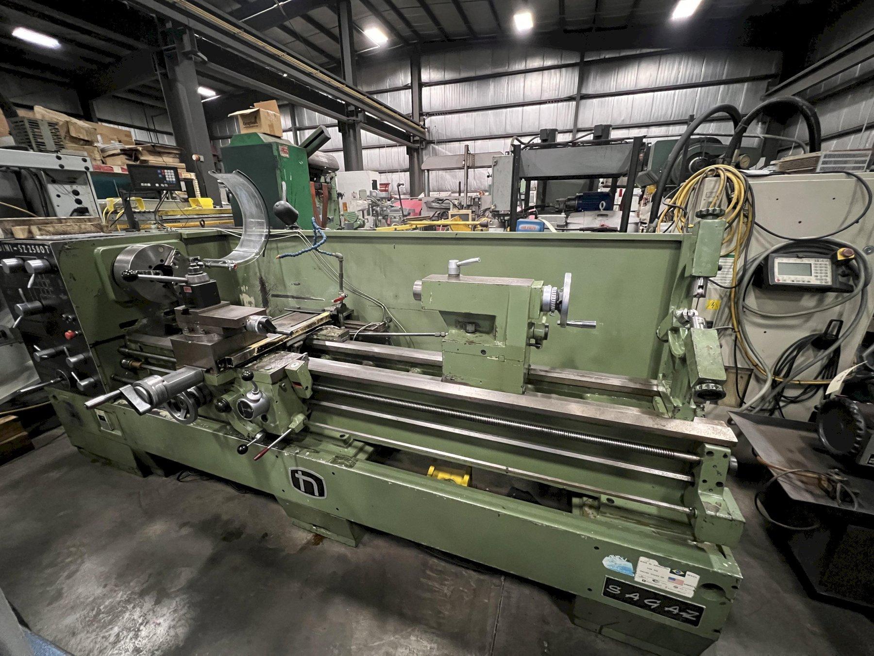 NARDINI 25" X 80" ENGINE LATHE, MODEL SZ2580T, INCH/METRIC, DRO, TAPER, F. R., T.P., 3" HOLE
