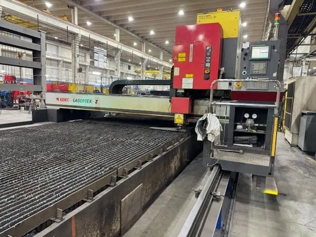 USED KOIKE 10' X 100' CO2 PLATE LASER WITH (2) 4,000 WATT RESONATORS, Year: 2007