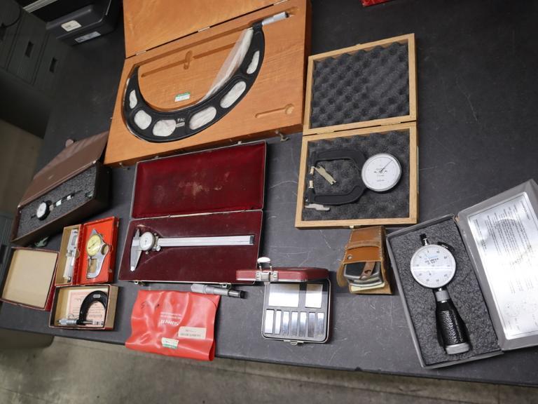 Measuring Tools, Chamfer Checker, Micrometers, Bore Guages, Caliper, Guage Blocks- Auction Item