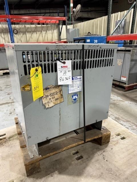 1 - PREOWNED ACME 30KVA TRANSFORMER, MODEL #: T-2A-53312-3S