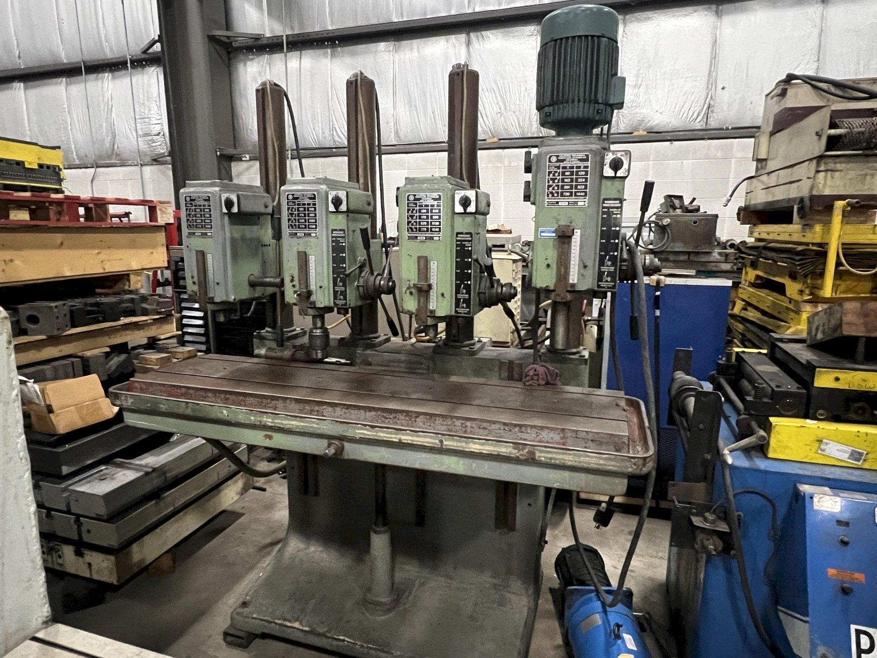 SOLBERGA 4 HEAD DRILL PRESS, MODELS SE725, 16" X 64" TABLE