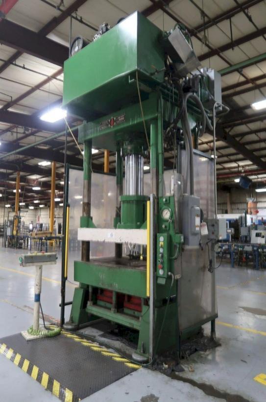 200 TON ROGERS MD200-4835 CUSHION BED HYDRAULIC PRESS WITH 24" STROKE. STOCK # 0547326