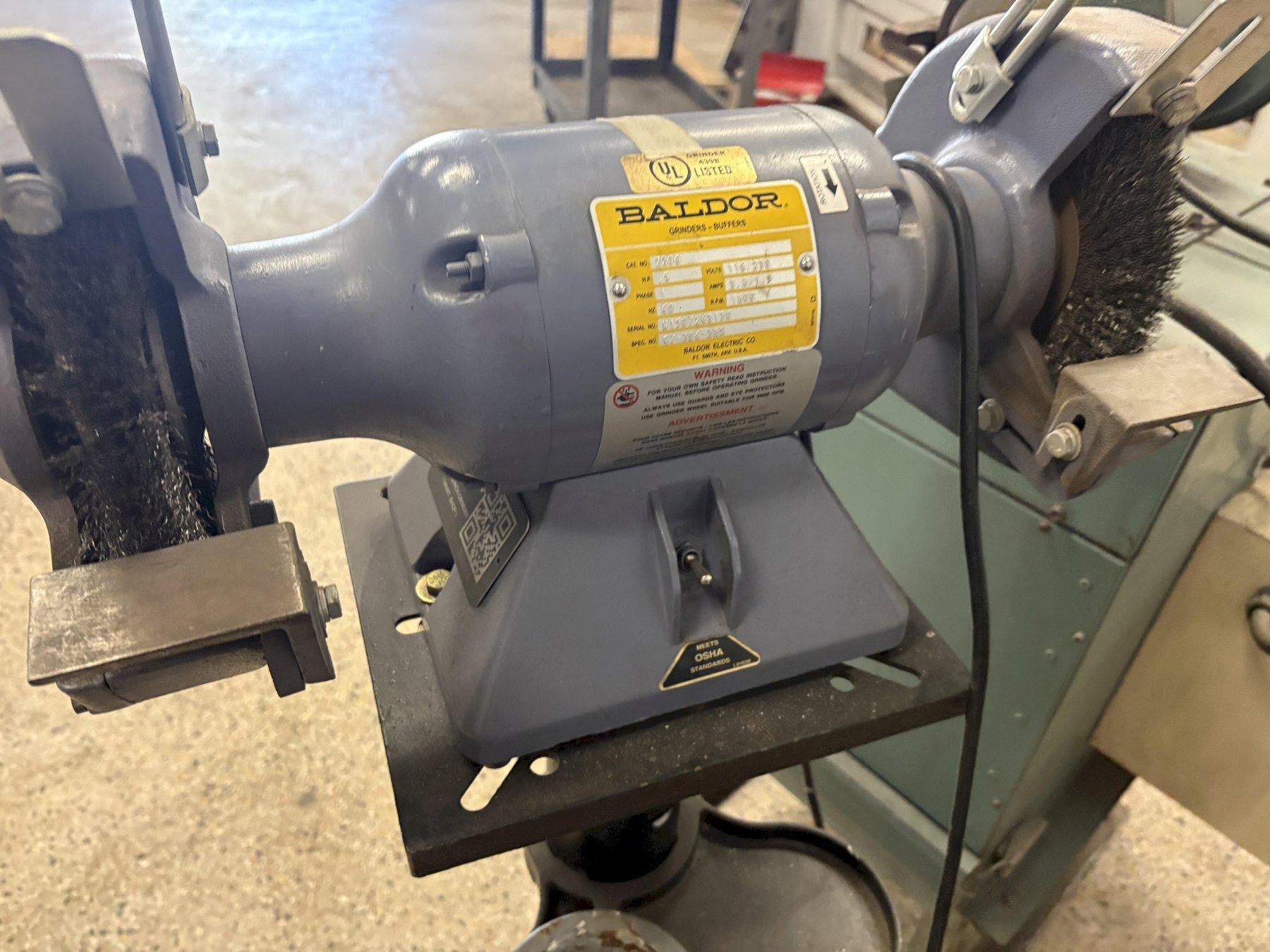 BALDOR Model 7306 Double End Wire Wheel Pedestal Grinder / Buffer