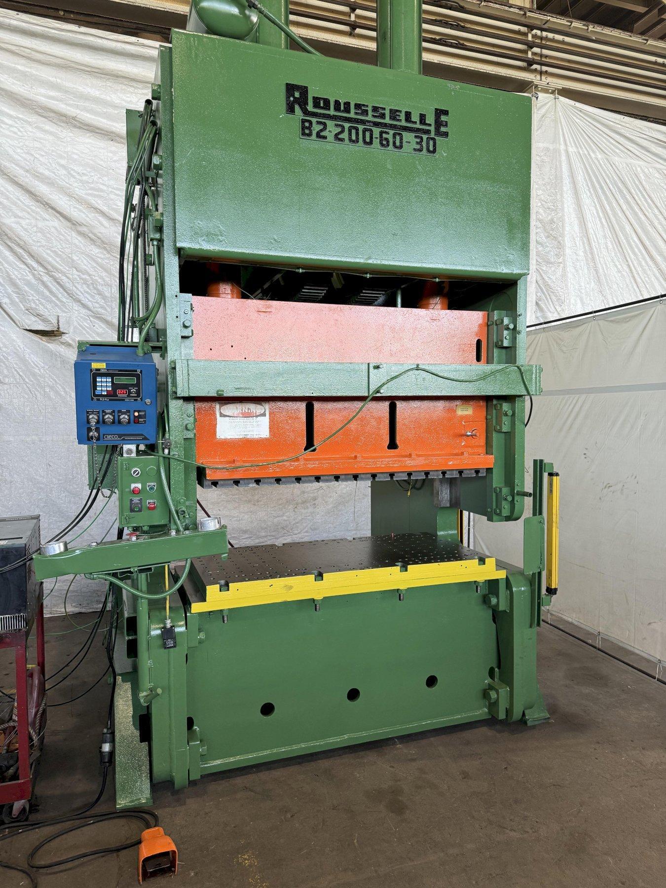 200 TON ROUSSELLE B2-200 DOUBLE CRANK OBI PRESS. STOCK # 0613020