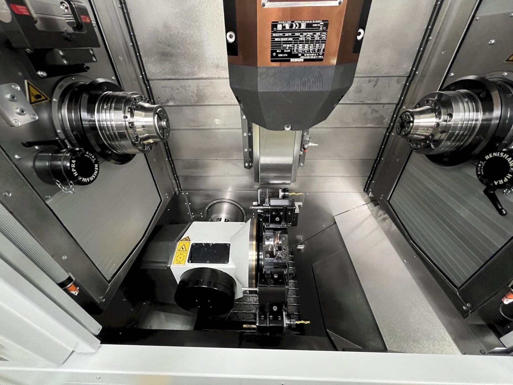 SPINNER MICROTURN 52 Ultra-Precision Turn-Mill-Center, dual spindles, dual spindle, 12-station turret with live-tools, full 5-axis, with a rotating 12,000 rpm B-axis milling spindle