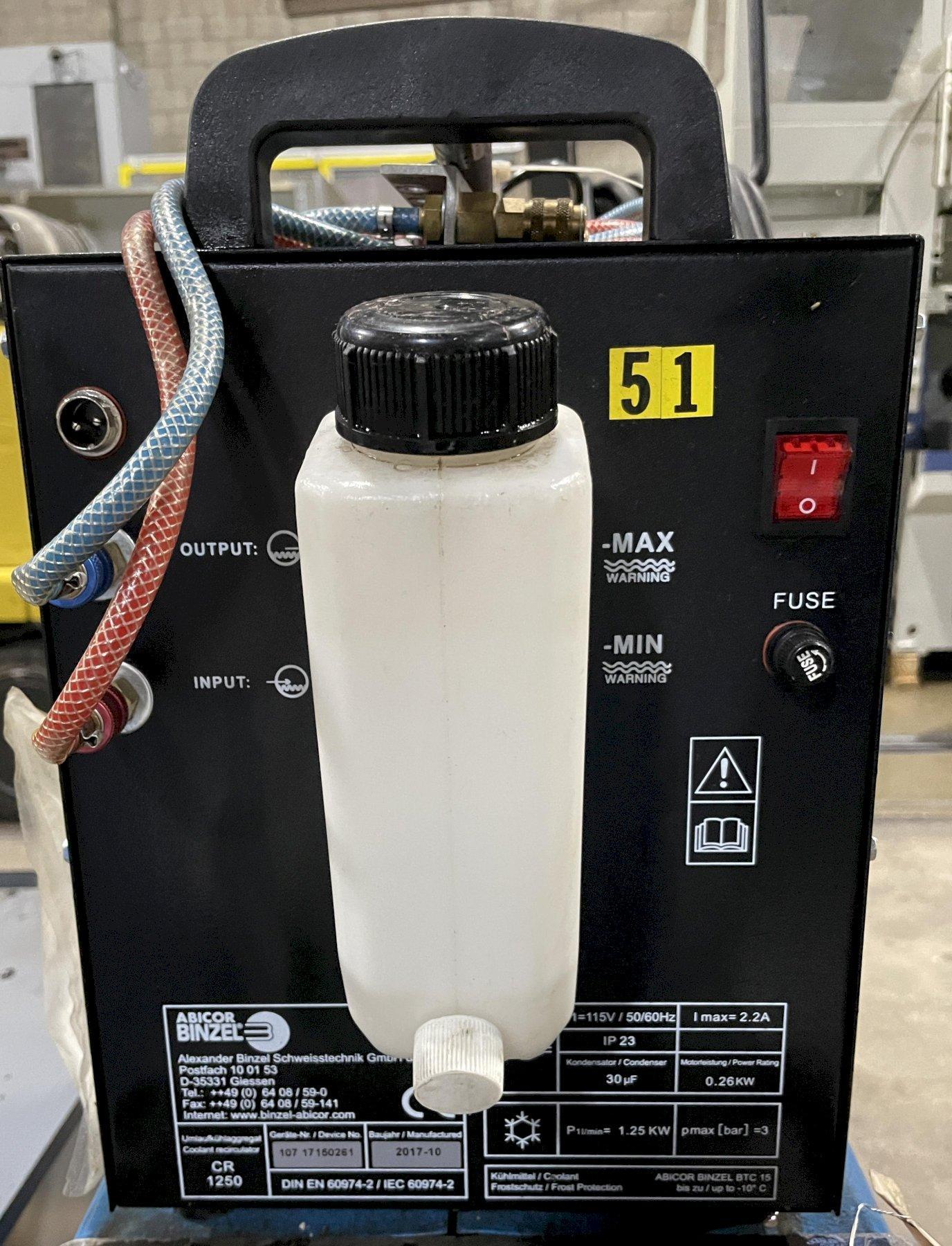 ABICORE BINZEL CR 1250 COOLANT RECIRCULATOR, 115V, New 2017.