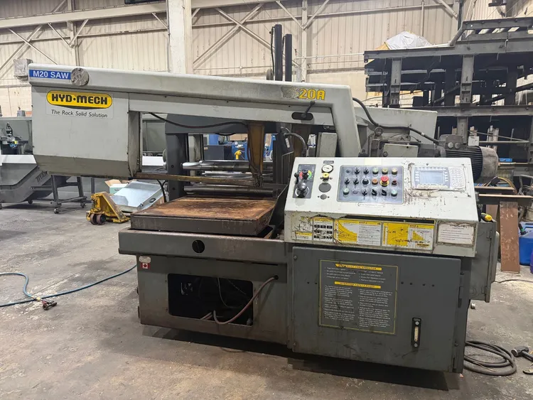 USED HYD-MECH MODEL M-20A 20" X 30" FULLY AUTOMATIC MITERING HORIZONTAL BANDSAW