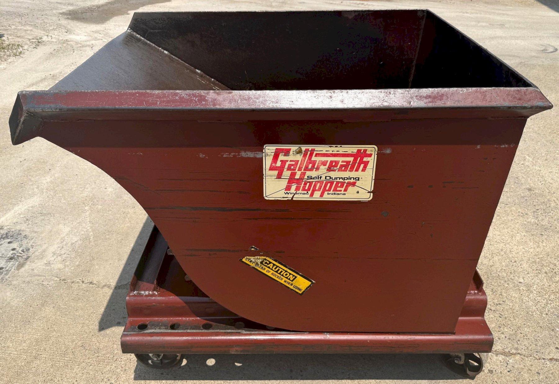 1/2 Cu. Yard Galbreath Dump Hopper, 4000 Lb. Capacity, Casters