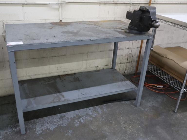 Steel Work Bench with Lower Shelf and  4" Athol Bench Vise- Auction Item