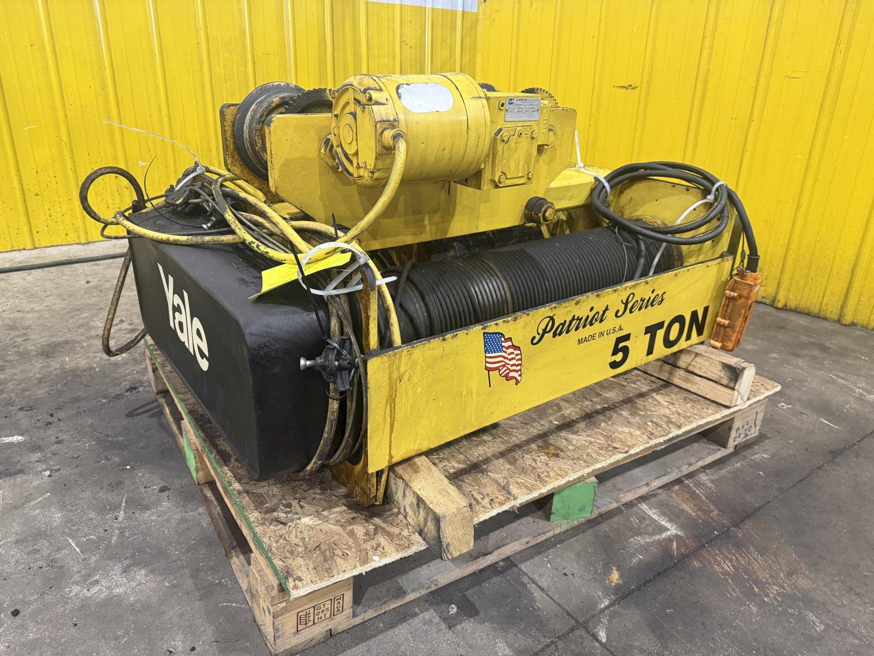 5 TON YALE PATRIOT SERIES 2000 UNDERHUNG CRANE HOIST WITH POWER TROLLEY : YOBRO #25281