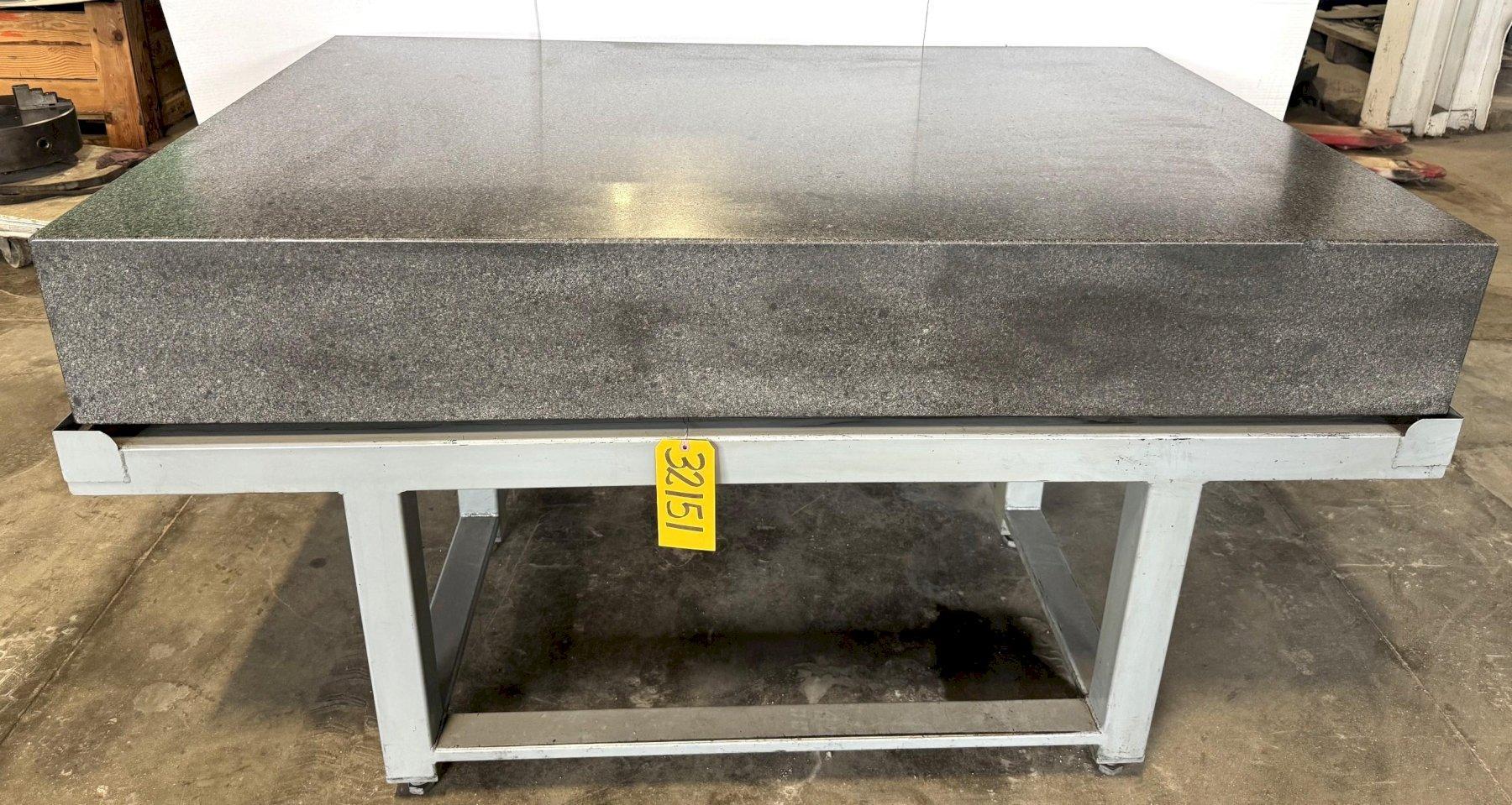 48" x 72" Granite Surface Plate, Black, 10" Thick, Stand