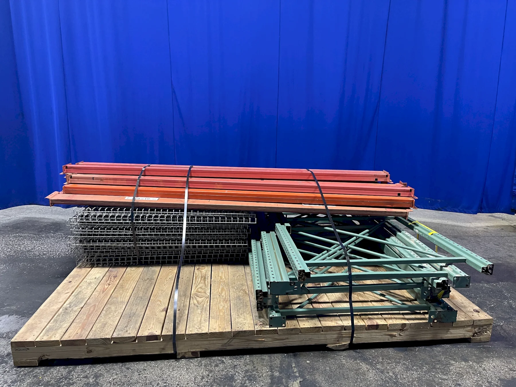 RACKING 48”W X 96”H ; DECKING 58”W X 49”D PALLET RACKING, WIRE DECKING  -  TEAR DROP