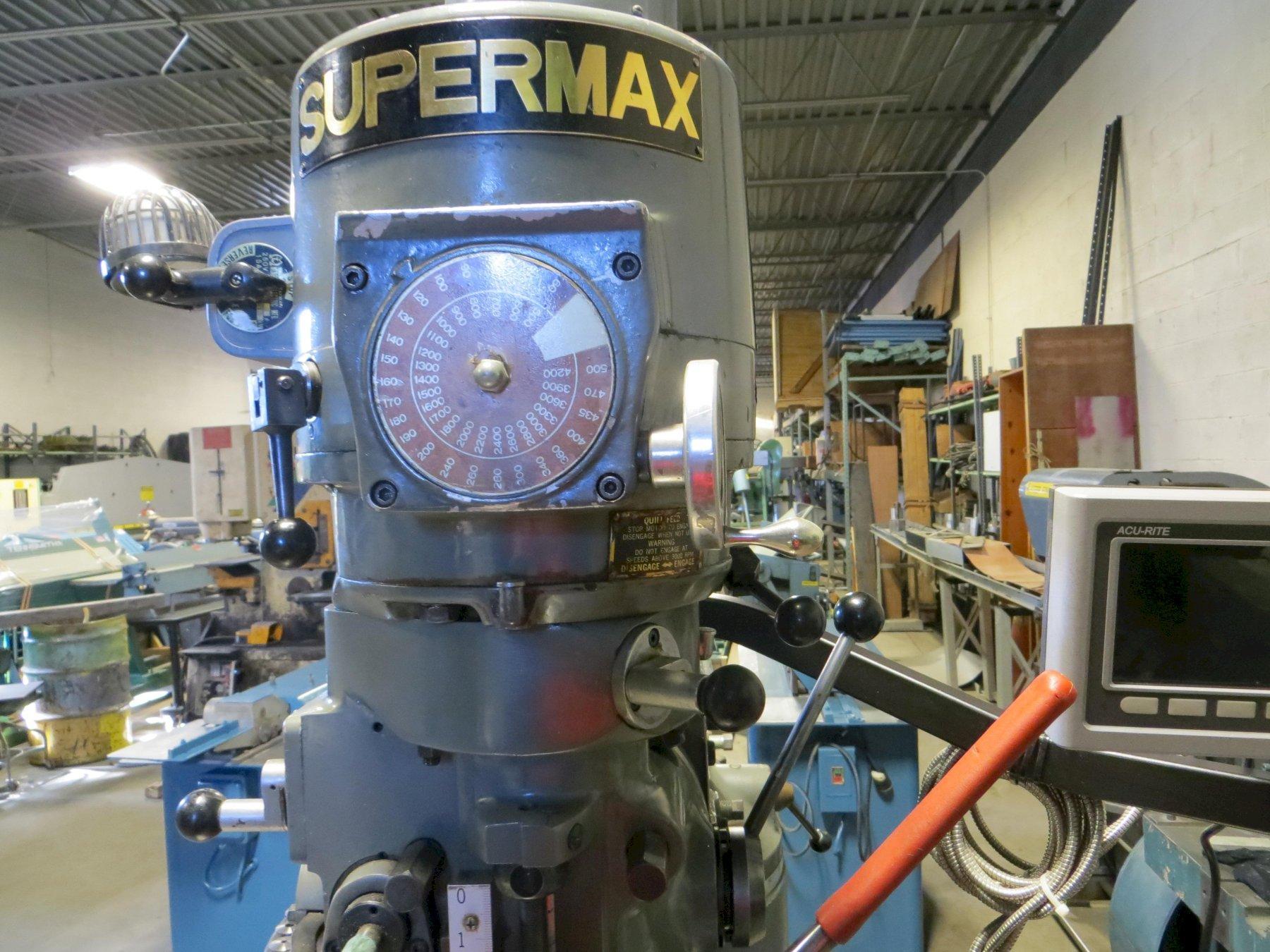 9" x 42" Supermax Vertical Milling Machine w/ Acu-Rite Digital Readout
