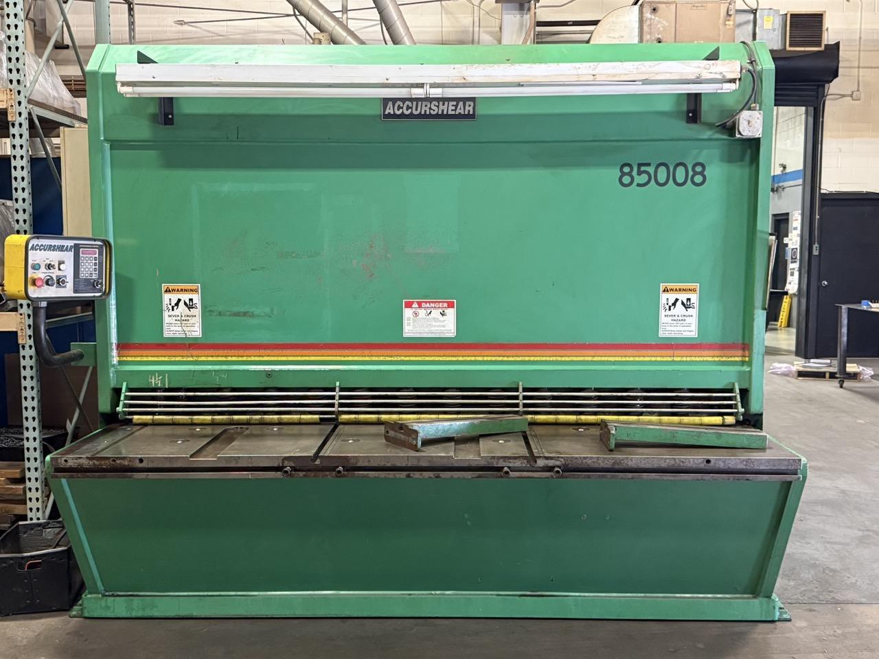1/2″ × 8′ Accurshear 85008 Hydraulic Shear, 1999 – Backgauge