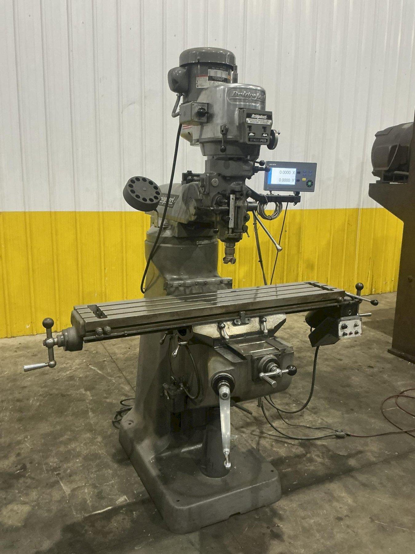 2 HP BRIDGEPORT SERIES I VERTICAL RAM TYPE KNEE MILL WITH DRO, POWER FEED: YOBRO #26188