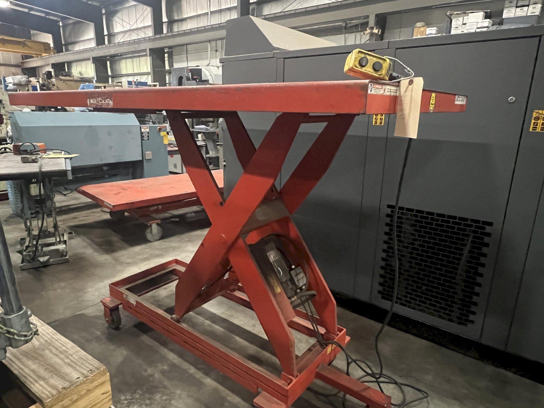 2000 LB PRESTO HYDRAULIC LIFT TABLE 48" x 96" - 110V, 66" RAISED HEIGHT