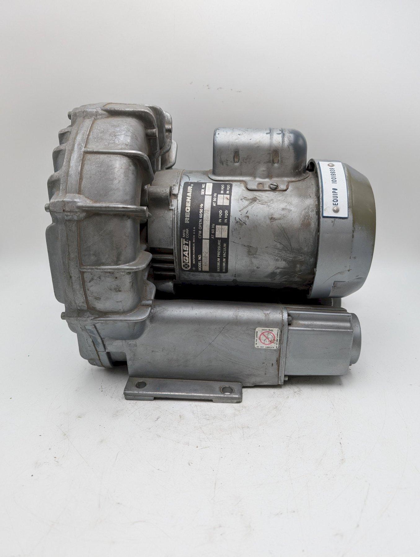 Gast Regent Model R4110-2 1 HP Vacuum Pump Motor J611AX 115/208-230V 2850 RPM