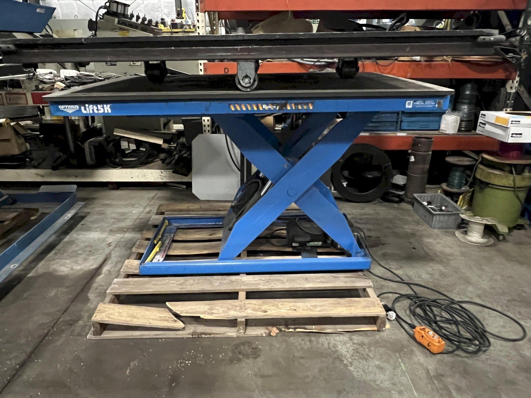 5,000 LB CAPACITY BISHAMON LIFT TABLE, MODEL L5K-4872, 72" X 48" TABLE, 2018