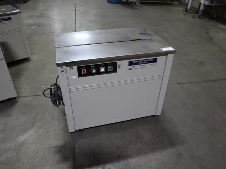 ULINE H-959 Poly Strapping Machine, Semi-Automatic, Portable on Casters- Auction Item