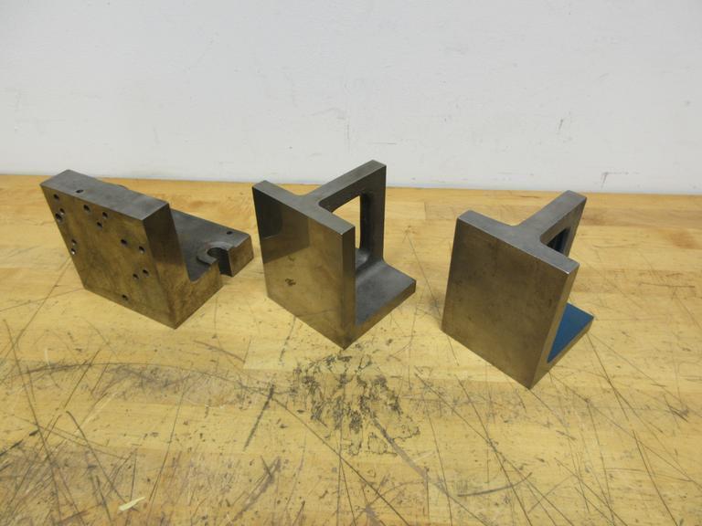 Cast Iron Angle Plates (3pcs), (1) 4.125" x 4.125" x 5", (1) 4" x 3.75" x 5", (1) 4.875" x 4.875" x 4.875"- Auction Item