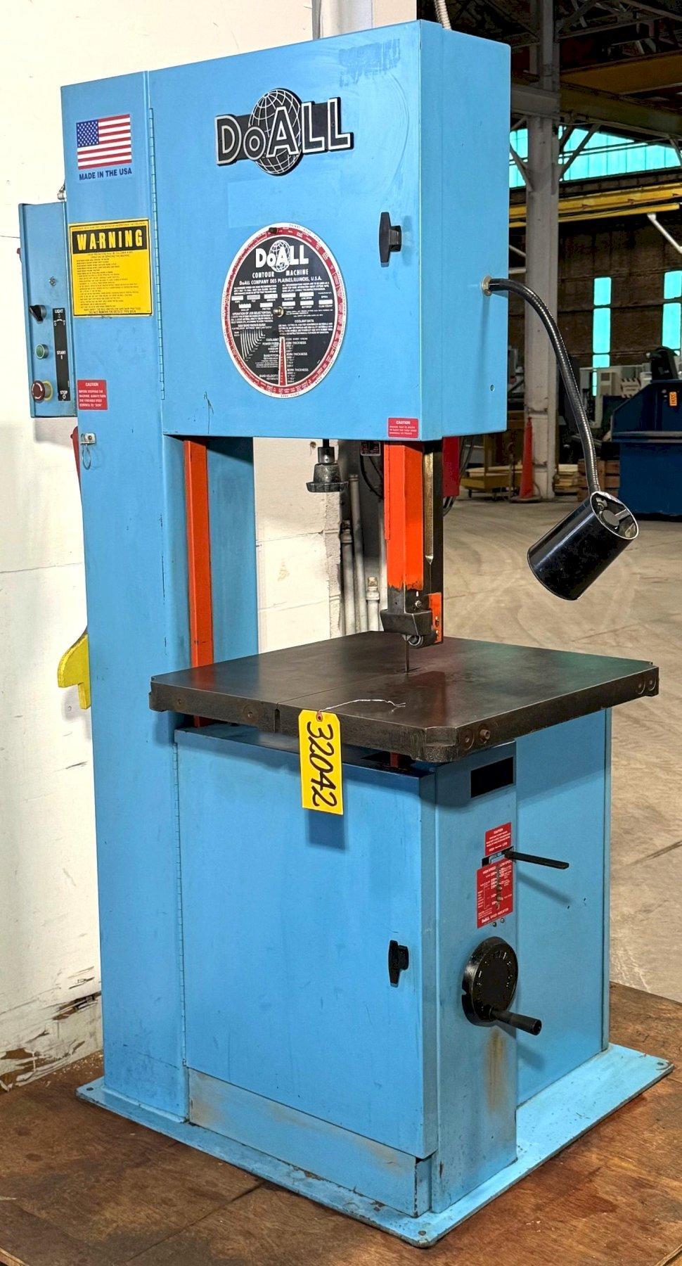 20" DoAll Vertical Band Saw 2013-V, 13" Under Guide, 55-2200 FPM, 26" x 26" Tbl., Clean