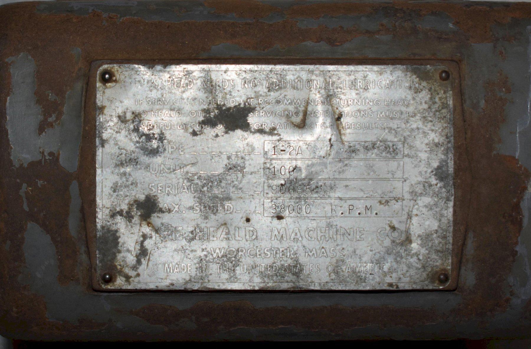 HEALD RED HEAD SPINDLE, Type 1-2A, 38,000 Max RPM.