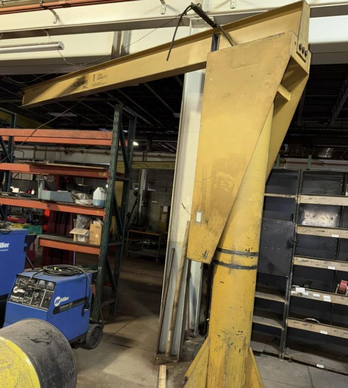 12" X 12' X 12' 1-TON GORBEL JIB CRANE. STOCK # 0545826