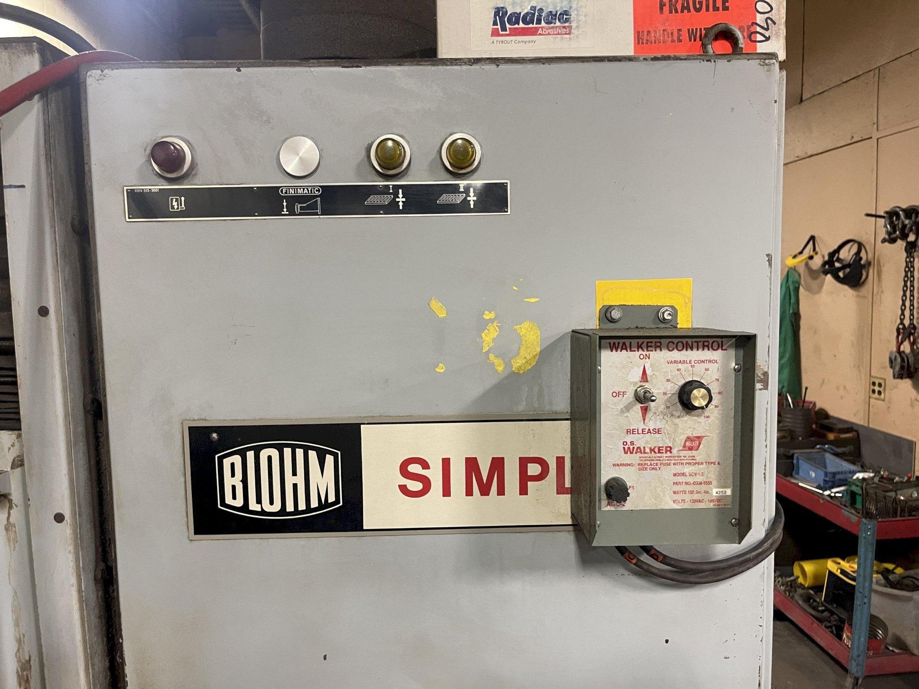 16-1/2" X 36-1/2" BLOHM HORIZONTAL SURFACE GRINDER: STOCK 77105