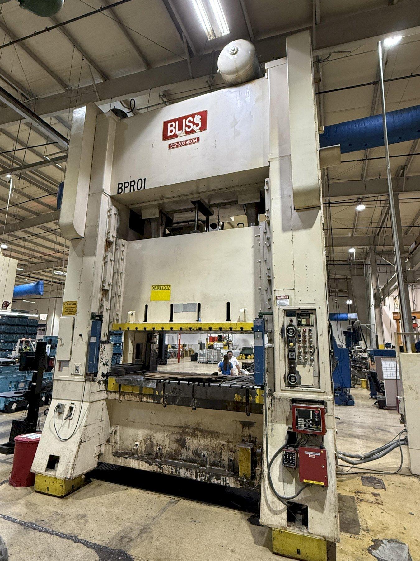 1990 Bliss SC2-500-96-54 Straight Side Press For Sale - 500-Ton Capacity