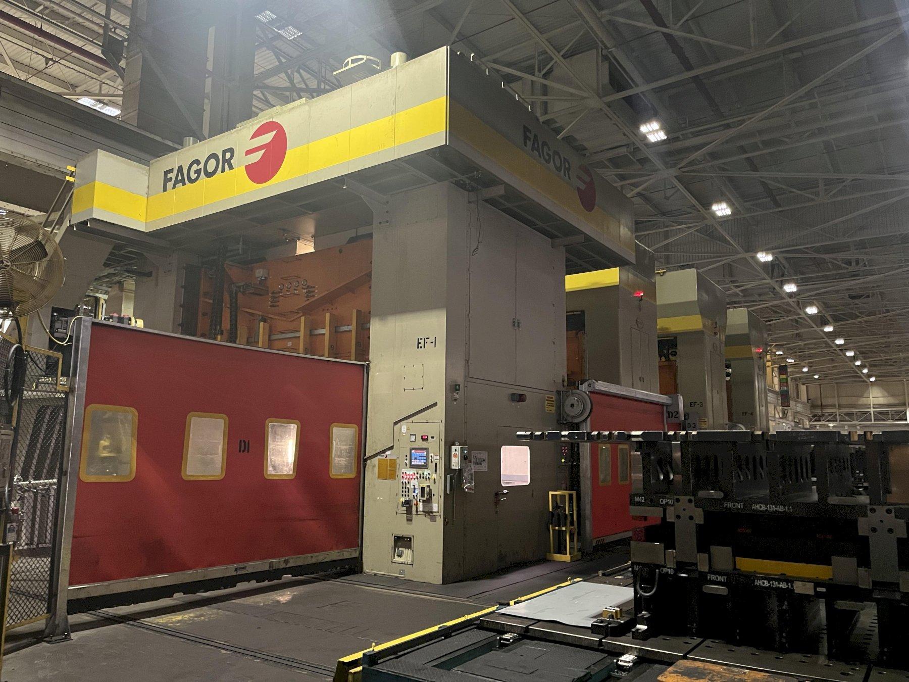 1500 Ton Fagor Model LE4-1500-400-2500 4 point Link drive lead press with 3- 1000 ton Danly model U4-1000-180-96 Straight side underdrive press. Full tandem line. SIemans cnc controls.