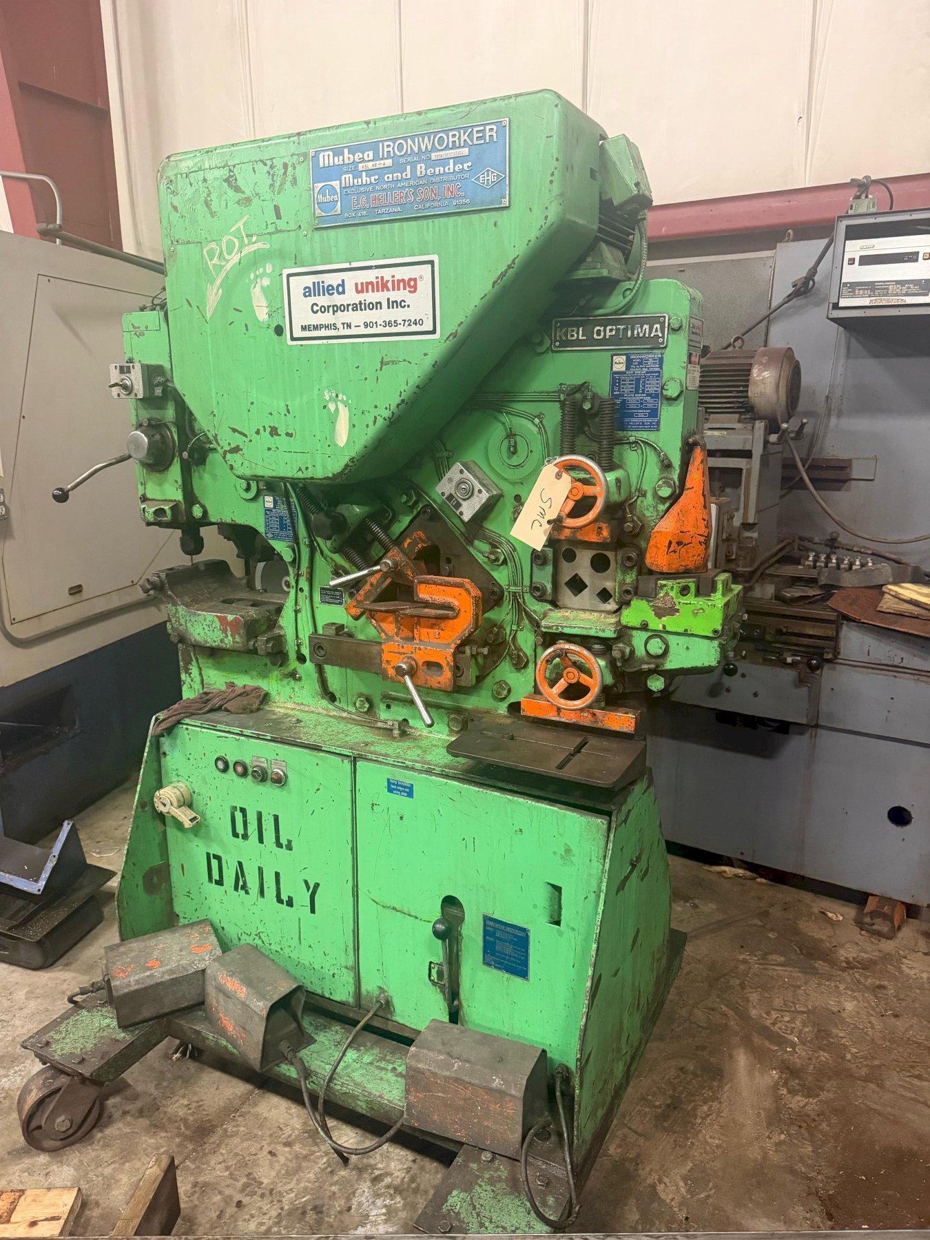 1 - PREOWNED MUBEA MECHANICAL IRONWORKER, MODEL #: KBL48-4 OPTIMA, S/N: 131A/36371AF/24