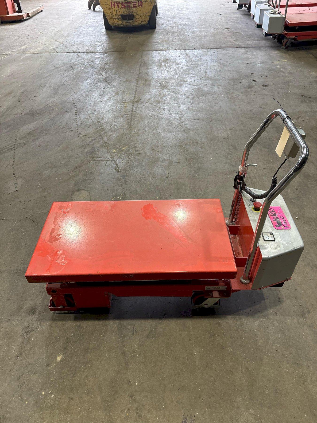 1 - PREOWNED ULINE BATTERY OPERATED LIFT TABLE, MODEL #: H-3767