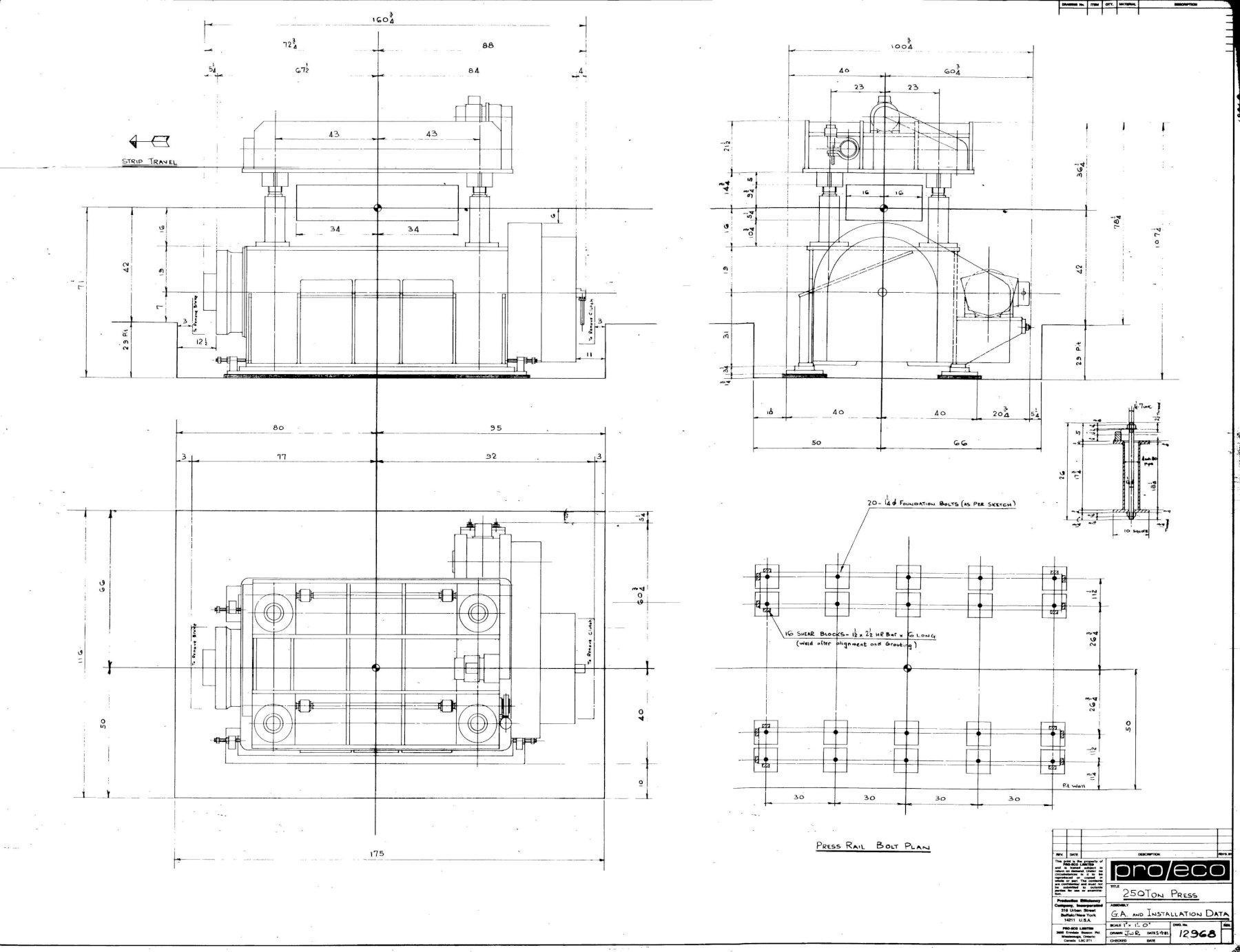250 TON PRO ECO 4 POST CUTOFF PRESS: STOCK 65984
