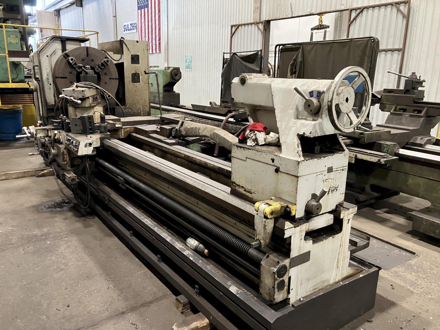 45/63" x 120" Willis Mammoth Model PA4512030 12-1/2" Hollow Spindle, Gap Bed, Taper Attachment, Variable Speed